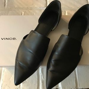 Vince Damris Leather Flats (Black) Size 7.5